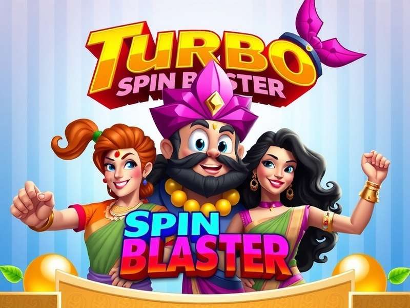 Turbo Spin Blaster Official Banner Turbo Spin Blaster game banner featuring Indian characters and vibrant colors