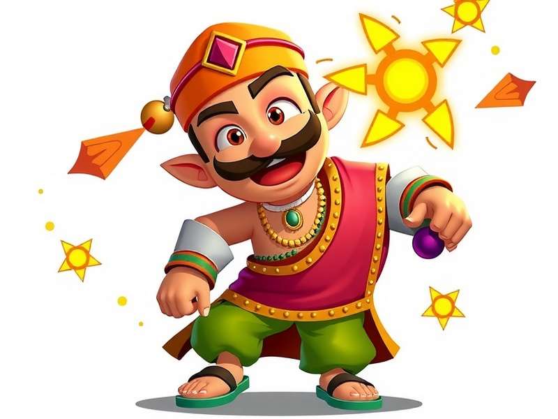 Turbo Spin Blaster Protagonist Turbo Spin Blaster main character in traditional Indian attire